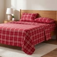 thumbnail image 1 of Regency Heights Queen Size Cotton Flannel Sheet Set, 4-Piece Flannel Bed Sheets Queen, 100% Cotton Bed Sheets Set with Deep Pocket, Christmas Plaid Red, 1 of 10