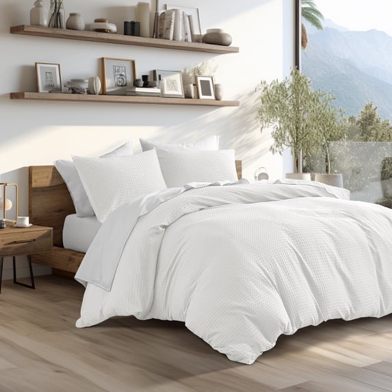 Regency Heights Comforter Sets Full/Queen, 3 Piece Soft Bedding Sets, Off-White Comforter Bed Set with Pillow Shams