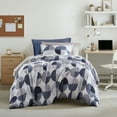 thumbnail image 1 of Regency Heights Twin Size Comforter Set, 6-Piece Bed in a Bag Twin, Round Geometric Print Bedding Comforter Set with Sheets, Navy Blue, 1 of 10