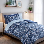 Regency Heights Twin Size Comforter Set, 6-Piece Bed in a Bag Twin, Navy Blue Bedding Comforter Set with Comforter, Flat Sheets, Fitted Sheets with Side Pockets