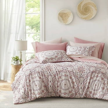 Regency Heights Twin Size Comforter Set, 6-Piece Bed in a Bag Twin, Pink Bedding Comforter Set with Comforter, Flat Sheets, Fitted Sheets with Side Pockets