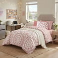 thumbnail image 1 of Regency Heights Twin Size Comforter Set, 6-Piece Bed in a Bag Twin, Pink Bedding Comforter Set with Comforter, Flat Sheets, Fitted Sheets with Side Pockets, 1 of 9