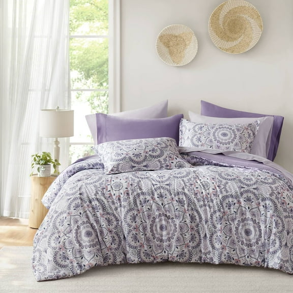 Regency Heights Twin Size Comforter Set, 6-Piece Bed in a Bag Twin, Purple Bedding Comforter Set with Comforter, Flat Sheets, Fitted Sheets with Side Pockets