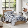 thumbnail image 1 of Regency Heights Twin Size Comforter Sets, Blue Bed in a Bag Twin, Botanical Bedding Comforter Set with Bed Sheets and Side Pockets, 6 Pieces, 1 of 6