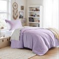 thumbnail image 1 of Regency Heights Twin/Twin-XL Comforter Sets, Reversible 2 Piece Extra Soft Dorm Bedding Set, Chambray Print Purple Comforter Bed Set with Pillow Shams, 1 of 11