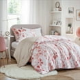 thumbnail image 1 of Regency Heights Twin/Twin XL Comforter Sets, Reversible Seersucker Floral Dorm Bedding Sets, 2 Piece Lightweight Pink Blush Botanical Flowers Comforter Bed Set with Pillow Shams, 1 of 9