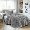 thumbnail image 1 of Regency Heights Twin/Twin XL Fluffy Ribbed Plush Comforter Set 2-Piece Bedding Set Gray, 1 of 12
