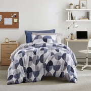 Regency Heights Twin/Twin XL Size Comforter Set, Navy Blue Bedding Set for All Seasons, 2-Piece Round Geometric Print Bedding Comforter Set