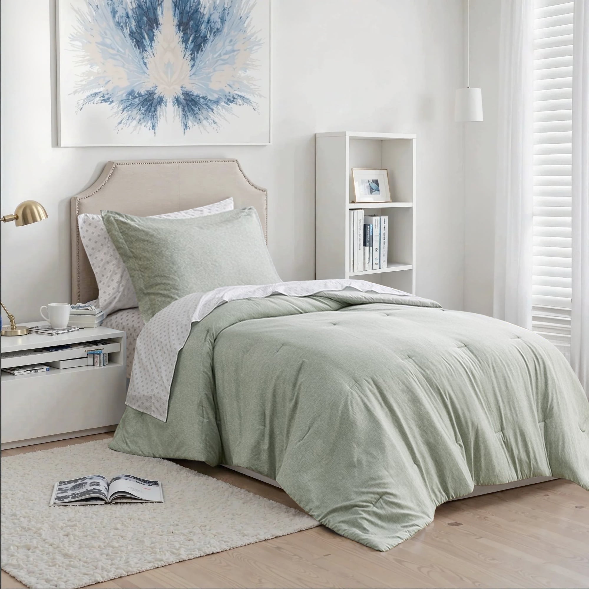 Regency Heights Twin Size Comforter Sets 6 Piece Bed Bag Twin Blue Bedding Comforter Set Comforter Flat Sheet Fitted Sheet Side Pockets