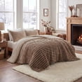 thumbnail image 1 of Regency Heights Twin/Twin XL Size Comforter Set, Fluffy Ribbed Plush Comforter Set, 2-Piece Bedding Set, Brown Ombre, 1 of 8