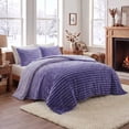 thumbnail image 1 of Regency Heights Twin/Twin XL Size Comforter Set, Fluffy Ribbed Plush Comforter Set, 2-Piece Bedding Set, Purple Ombre, 1 of 8