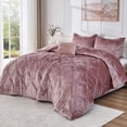 thumbnail image 1 of Regency Heights Twin/Twin XL Size Comforter Sets, Velvet Bedding Comforter Set for All Seasons, Blush Bedding Set with Decor Pillow, 4-Piece, 1 of 8