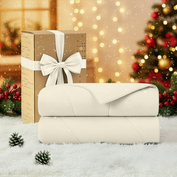 Regency Heights Twin/Twin-XL Cooling Comforter, Silky Soft Lightweight All-Season Blanket, Ivory