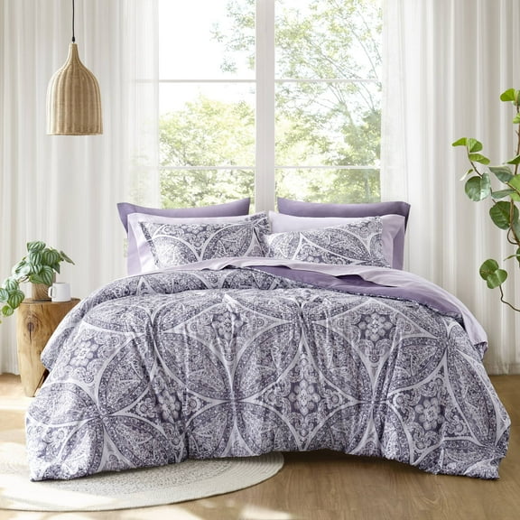 Regency Heights Twin XL Size Comforter Sets, 6-Piece Bed in a Bag Twin XL, Purple Bedding Comforter Set with Comforter, Flat Sheet, Fitted Sheet with Side Pockets