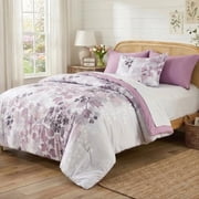 Regency Heights Twin XL Size Comforter Sets, Purple Bed in a Bag Twin XL, Botanical Bedding Comforter Set with Bed Sheets and Side Pockets, 6 Pieces