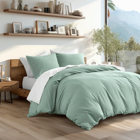 Regency Heights Queen Size Microfiber Comforter Set, 3-Piece Bedding with Pillow Shams, Sage Green