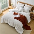 thumbnail image 1 of Regency Heights Waffle Weave Comforter Set with Throw Blanket, 5-Piece Textured Comforter for All Season, King/Cal King Lightweight Waffle Bedding Set for Bed & Sofa Couch, White/Multi Color, 1 of 11