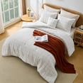 thumbnail image 1 of Regency Heights Waffle Weave Comforter Set with Throw Blanket for Couch, 5-Piece Full/Queen Size Lightweight Comforter Bet Set for All Season, Textured Bedding Set for Bed & Sofa, White/Multi Color, 1 of 11