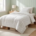 thumbnail image 1 of Regency Heights Waffle Weave Comforter Set, Twin/Twin XL Size Textured Comforter Bed Set for Dorm, 2-Piece Lightweight Bedding Set with Pillow Sham for All Season, White/Multi Color, 1 of 9