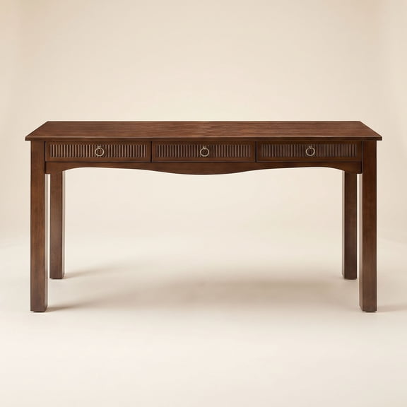 Regency Hill Andover 60" Wide Dark Walnut Mission Craftsman 3-Drawer Console Table