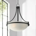 thumbnail image 1 of Regency Hill Black Metal Pendant Chandelier 20" Wide Modern Marbleized Glass Bowl Shade Fixture Dining Room House Foyer Entryway, 1 of 9