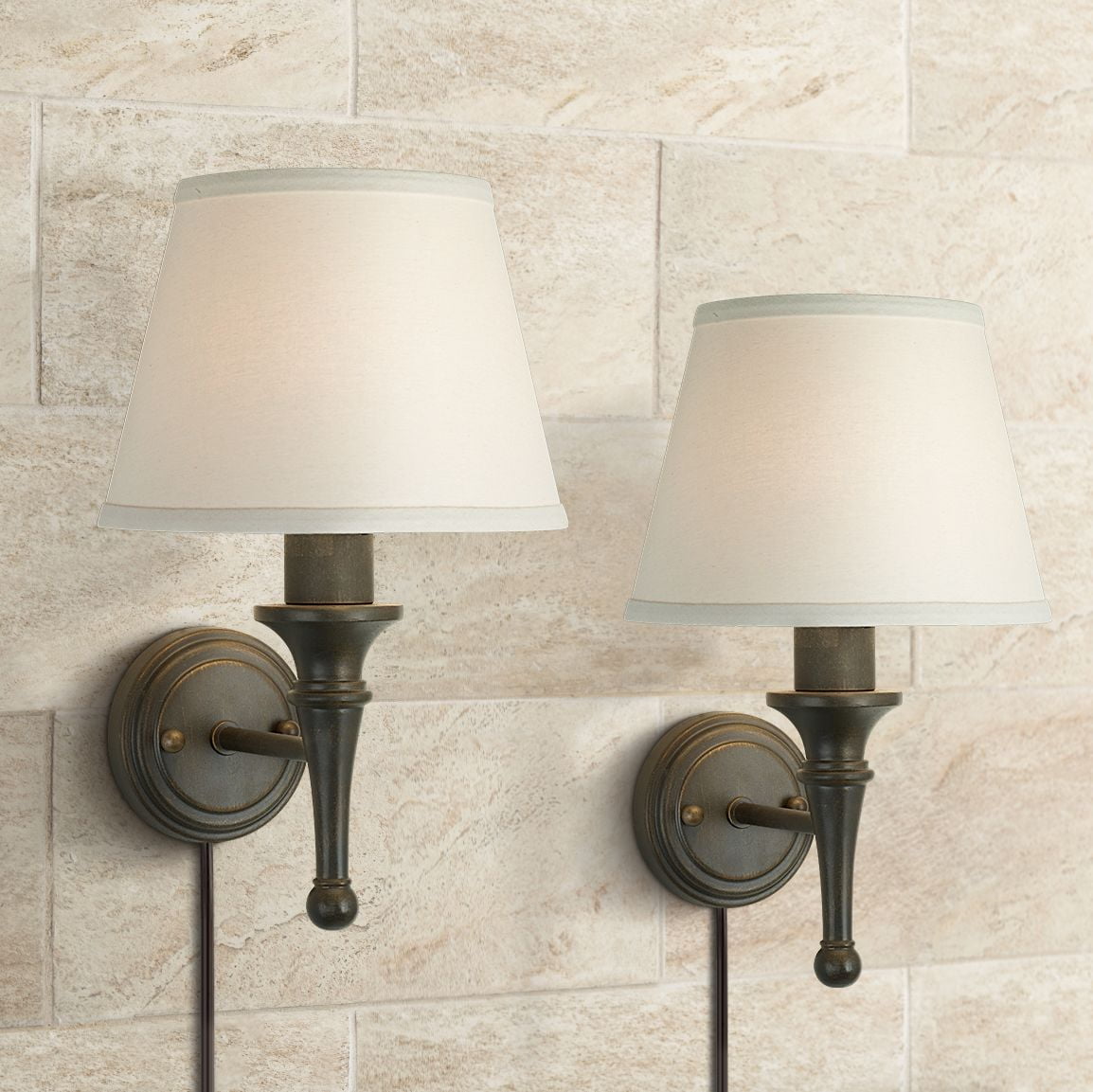 Plug in wall sconce clearance set of 2