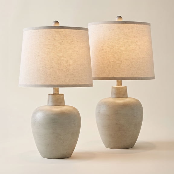 Regency Hill Emeril 23 1/2" High Urn Small Southwest Accent Table Lamps Set of 2 Living Room Bedroom Bedside Nightstand House