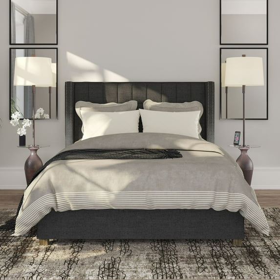 Regency Hill Fallon Rustic Industrial Floor Lamps with Tray Table 66" Tall Set of 2 Bronze Hammered USB and Outlet Oatmeal Shade for Living Room House