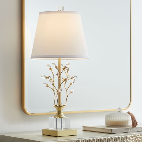 Regency Hill Moritz 21 1/2" High Branch Small Traditional Accent Table Lamp Gold Finish Metal Crystal Single Living Room