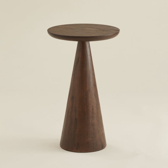 Regency Hill Owen 20" High Rustic Modern Walnut Finish Wood Side Table