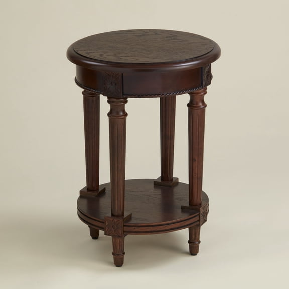 Regency Hill Pullman 16" Wide Distressed Walnut Finish Round End Table