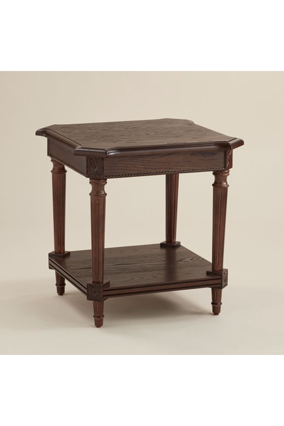 Pullman 22" Wide Distressed Walnut Wood Square End Table