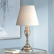 Regency Hill Thom Traditional Desk Lamp 19 1/4" High Brass Candlestick Touch On Off White Bell Shade for Bedroom Living Room Bedside Nightstand Office