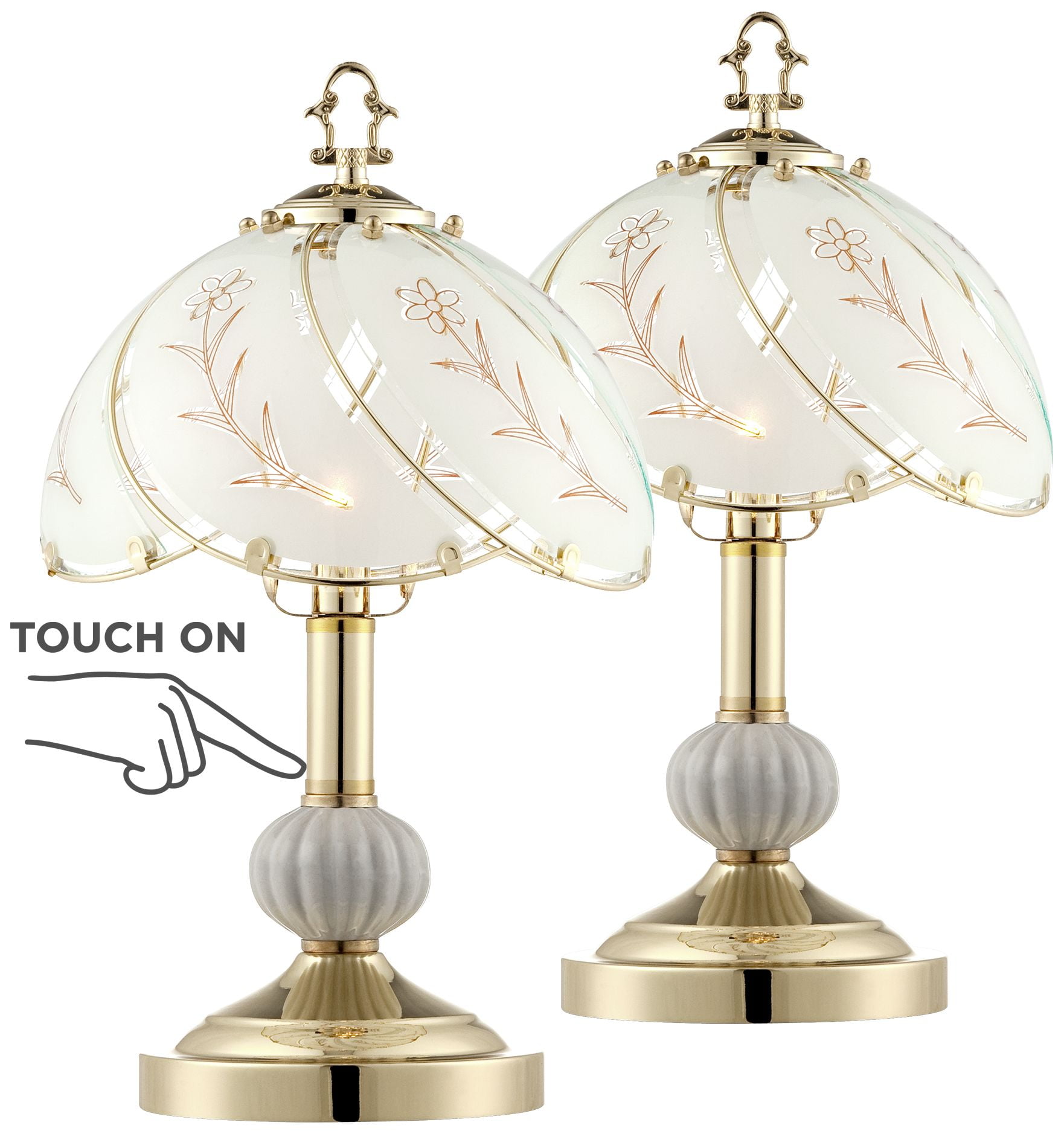 "Regency Hill Set of 2 Traditional Accent Table Lamps, 15"" High