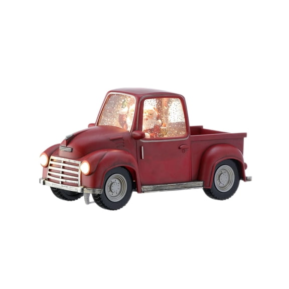 Regency International 11" LED Battery Operated Santa in Truck Water Globe - Santa in Truck Snow Globe Holiday Decor