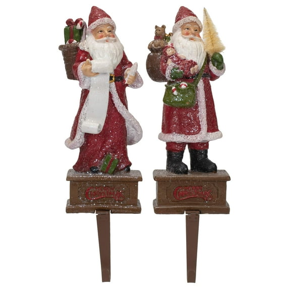 Regency International 12.5" Resin Vintage Santa Stocking Holder, S/2 Assortment