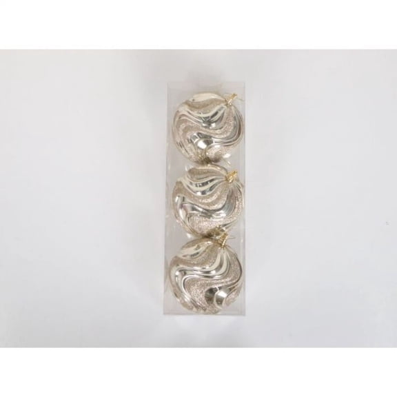 Regency International 120mm Vacuum Plated Glitter Rippled Ball Ornament Bx/3