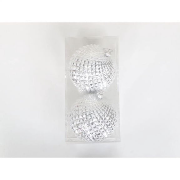 Regency International 170mm Vacuum Plated Shiny Ridge Glitter Ball Ornament Bx/2