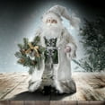 thumbnail image 1 of Regency International 18'' Northwoods Standing Santa With Wreath - Cream Green, 1 of 3