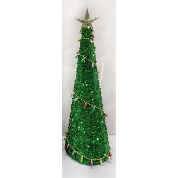 Regency International 20"Sequin Tree with Star, Green