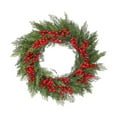thumbnail image 1 of Regency International 22" Plastic Cedar W/Wp Berries Wreath, 1 of 1