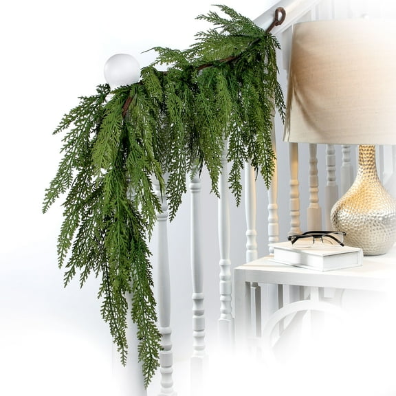 Regency International Artificial Real Touch Lebanon Cedar Swag Garland - Green - 4' x10"