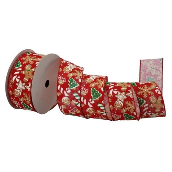 Regency International Gingerbread Lane Cotton Ribbon, 20-Yard, Holiday Multicolor