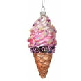 thumbnail image 1 of Regency International MTX62456 Glass Soft Swirl Ice Cream Cone with Sprinkles Ornament 6 Inches (Pink), 1 of 1