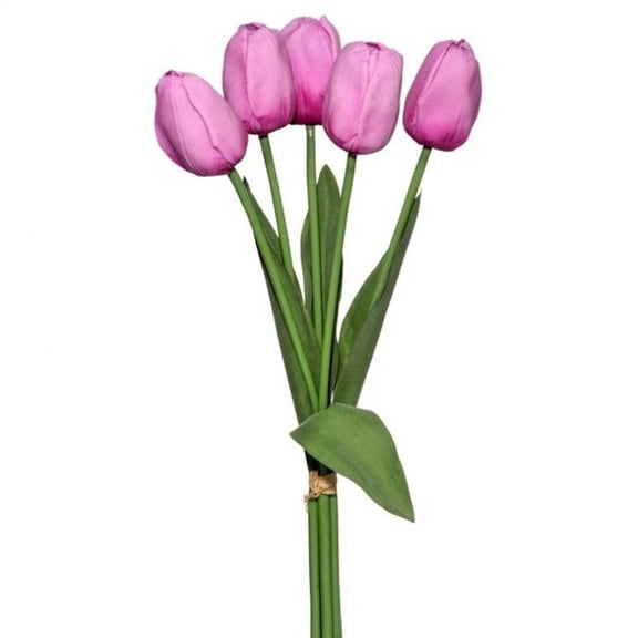 Regency International Natural Touch Dutch Tulip Bundle x5, 20 Inches, Lavender