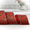 thumbnail image 1 of Regency International Printed Leaf Vine On Velvet Ribbon Set of 3 - 4" x 10 Yards, 1 of 3