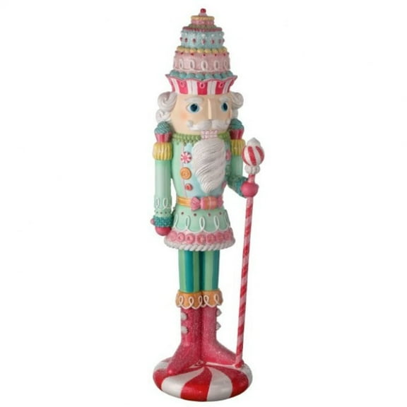 Regency International Resin Pastel Peppermint Nutcracker, 22 Inches, Figurine, Christmas, Tabletop Decor