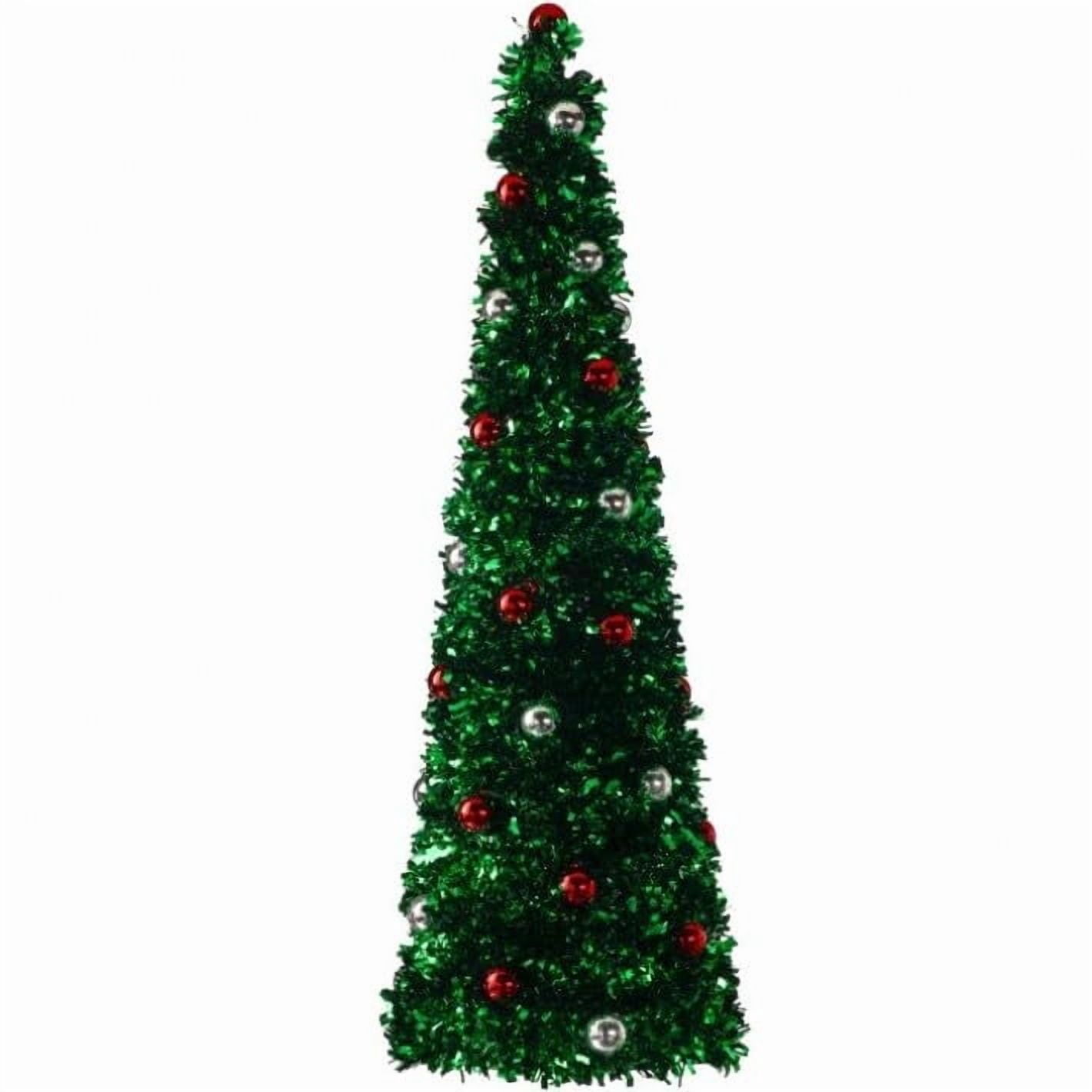 Spring Cone Tree Regency International Tinsel Vp Cone Tree, 24-Inch, Red Green Silver ...