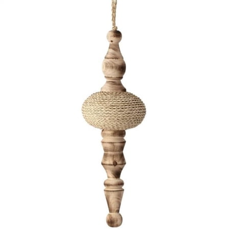 Regency International Woven Raffia Wood Finial, 12-Inch, Natural Brown