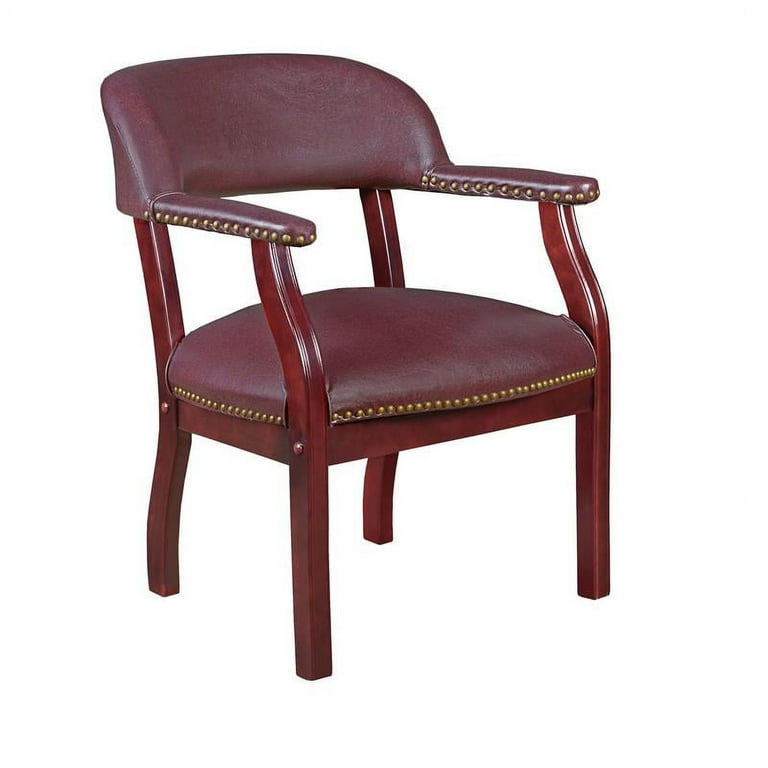 Regency Ivy League Waiting Room Office Chair with Arms, Burgundy